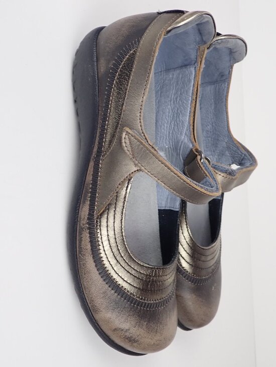 Naot Womens Sz 7/7.5 EU 38 Brown Gold Leather Kirei Mary Jane Shoes - Picture 8 of 12